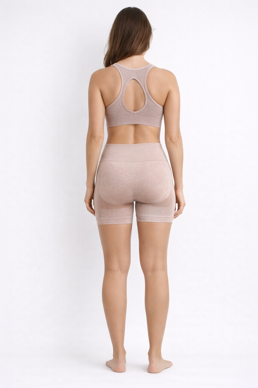 2pcs Sports Fitness Yoga Suit Breathable Hip-lifting Shorts And Hollow Out Back Bra Womens Clothing